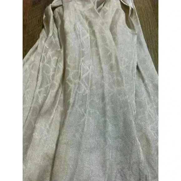 Calvin Klein CK Logo Monogram Cream Rectangle Scarf 26X72 NWT - Picture 1 of 7